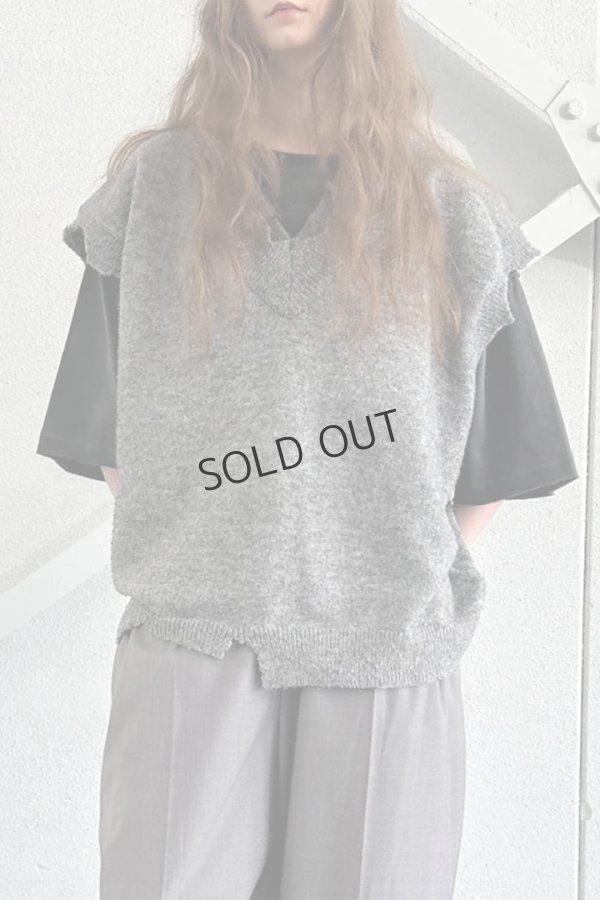 画像8: {SOLD}ekat エカット(UNISEX) DAMAGE LAYERED KNIT VEST{-BEA} (8)