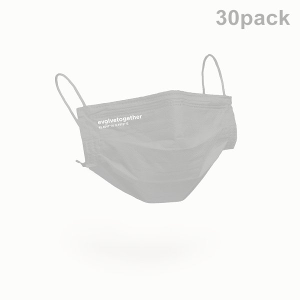 画像1:   evolvetogether イヴォルブトゥギャザー BLACK（30 face masks pack｜30枚入り）{-BCS} (1)