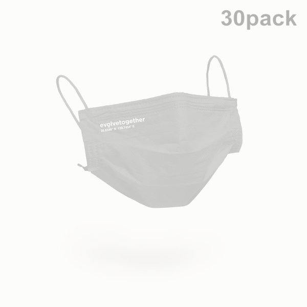 画像1:   evolvetogether イヴォルブトゥギャザー GRAY（30 face masks pack｜30枚入り）{-BCS} (1)