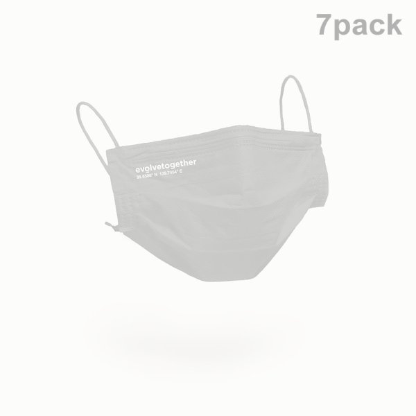 画像1:   evolvetogether イヴォルブトゥギャザー GRAY（7 face masks pack｜7枚入り）{-BCS} (1)