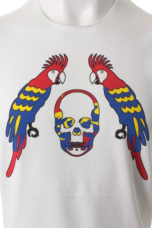 画像4: 【 50%OFF セール64,350円→32,175円】 lucien pellat-finet ルシアン ペラフィネ WHITE/PARRO TS/BLACK OUT LINE T-SHIRT{-ADS} (4)