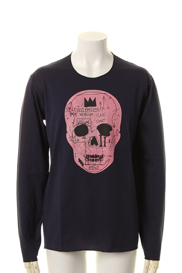 画像1: lucien pellat-finet ルシアン ペラフィネ PINK SKULL（F）LONG SLEEVE T－SHIRT{-AGA} (1)