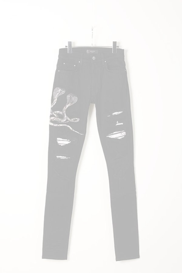 画像1:  {SOLD} AMIRI アミリ Snake Patch Jean {-AIA}  :F9M01105SD-BLK  (1)