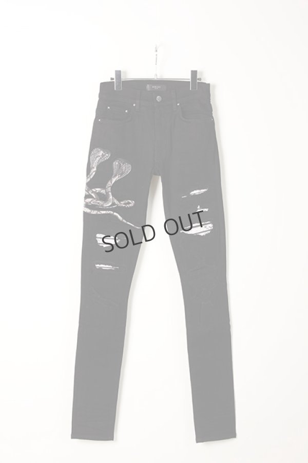 画像1: {SOLD}AMIRI アミリ Snake Patch Jean{-AIA} (1)