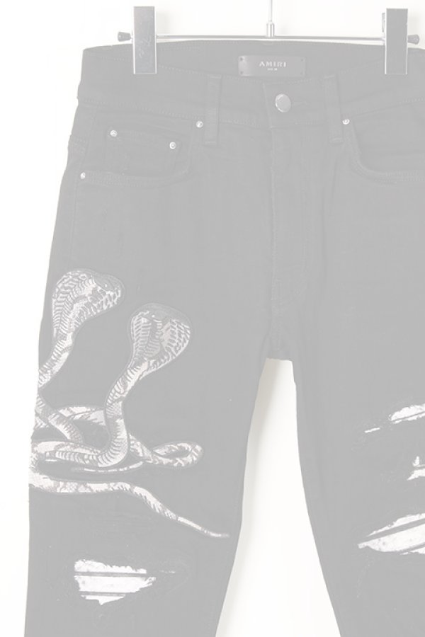 画像3:  {SOLD} AMIRI アミリ Snake Patch Jean {-AIA}  :F9M01105SD-BLK  (3)