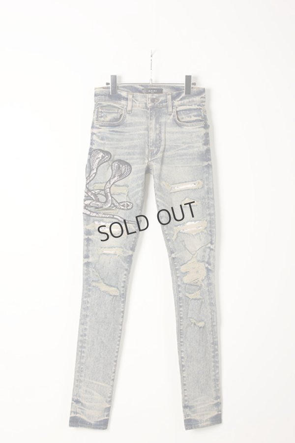 画像1: {SOLD}AMIRI アミリ Snake Patch Jean{-AIA} (1)