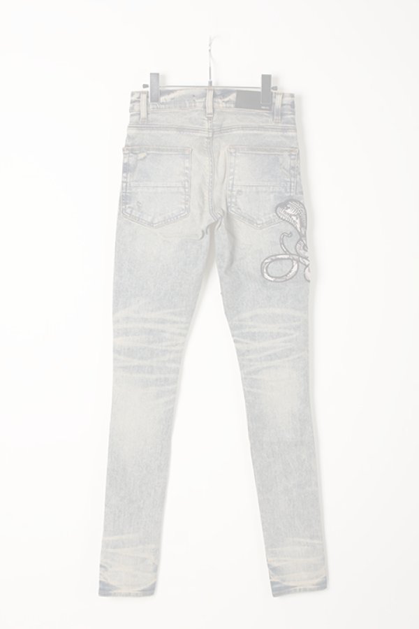 画像2:  {SOLD} AMIRI アミリ Snake Patch Jean {-AIA}  :F9M01105SD-IND  (2)