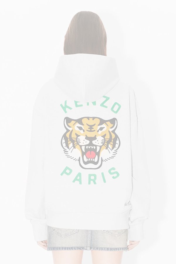画像4:   KENZO ケンゾー Lucky Tiger' エンブロイダリー オーバーサイズ フーディー ユニセックス {-BDA}  :FE58SW0114MF-93  (4)