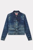 画像1: KENZO ケンゾー スリム プリーツ トラッカー ジャケット ジャパニーズ デニム{-BEA} (1)
