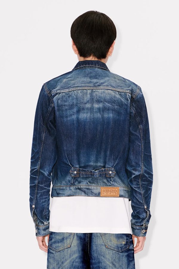 画像5: KENZO ケンゾー スリム プリーツ トラッカー ジャケット ジャパニーズ デニム{-BEA} (5)