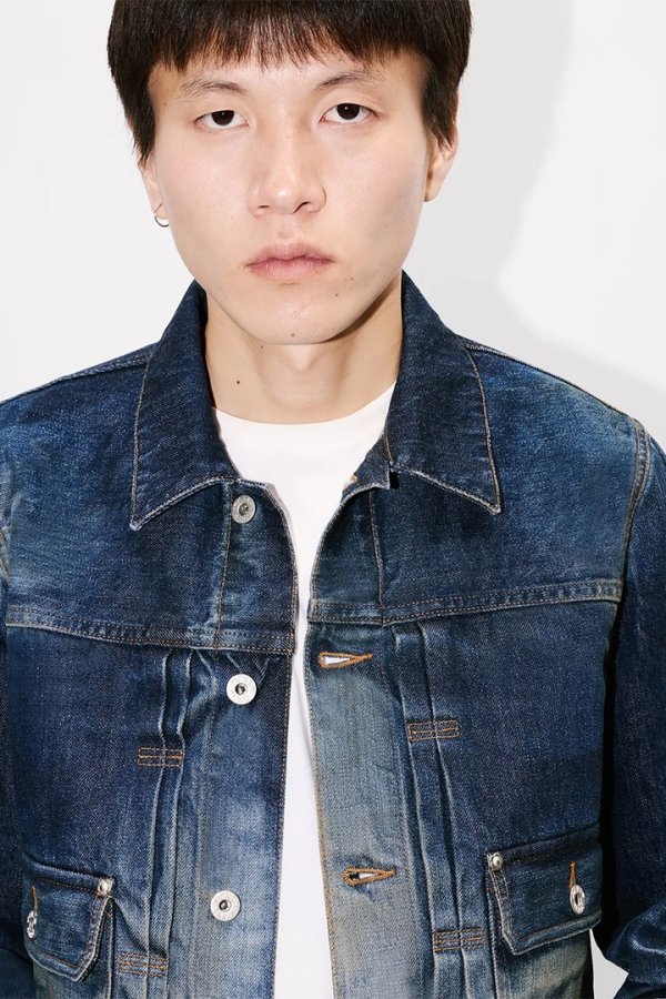 画像6: KENZO ケンゾー スリム プリーツ トラッカー ジャケット ジャパニーズ デニム{-BEA} (6)