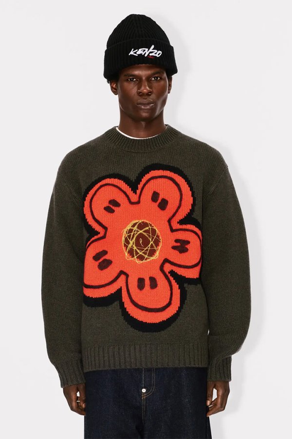 画像3: 【 20%OFF セール101,200円→80,960円】 KENZO ケンゾー Kenzo x Futura 2000' エンブロイダリー ニット ウール ジャンパー{-BEA} (3)