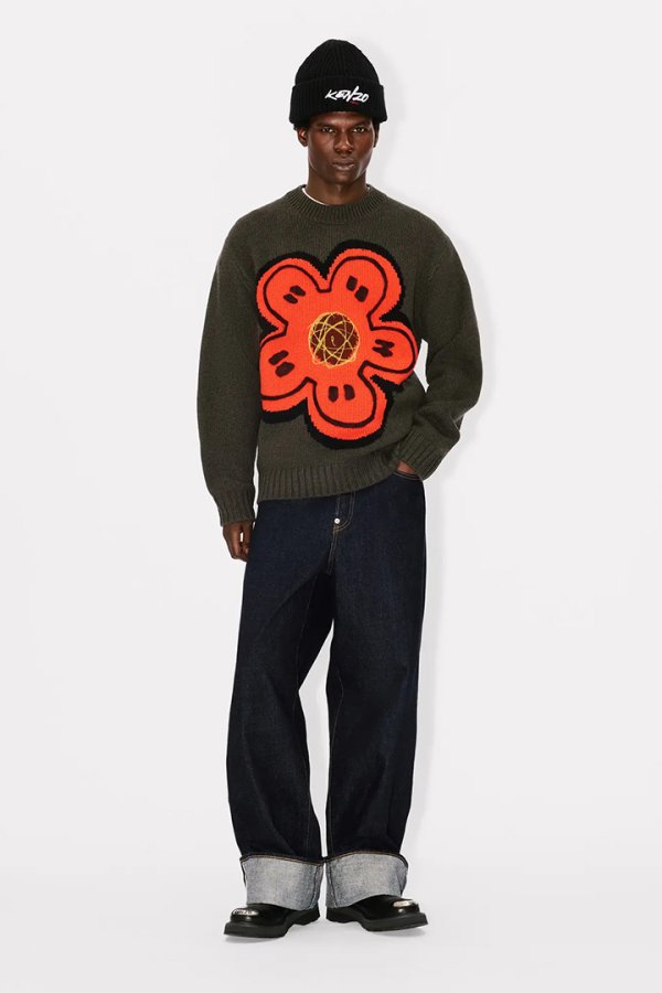 画像5: 【 20%OFF セール101,200円→80,960円】 KENZO ケンゾー Kenzo x Futura 2000' エンブロイダリー ニット ウール ジャンパー{-BEA} (5)