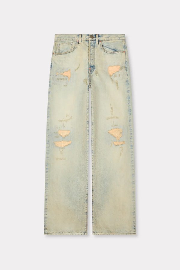 画像1: KENZO ケンゾー ターンアップ ワイド フィット ジーンズ イン ジャパニーズ デニム{-BFS} (1)