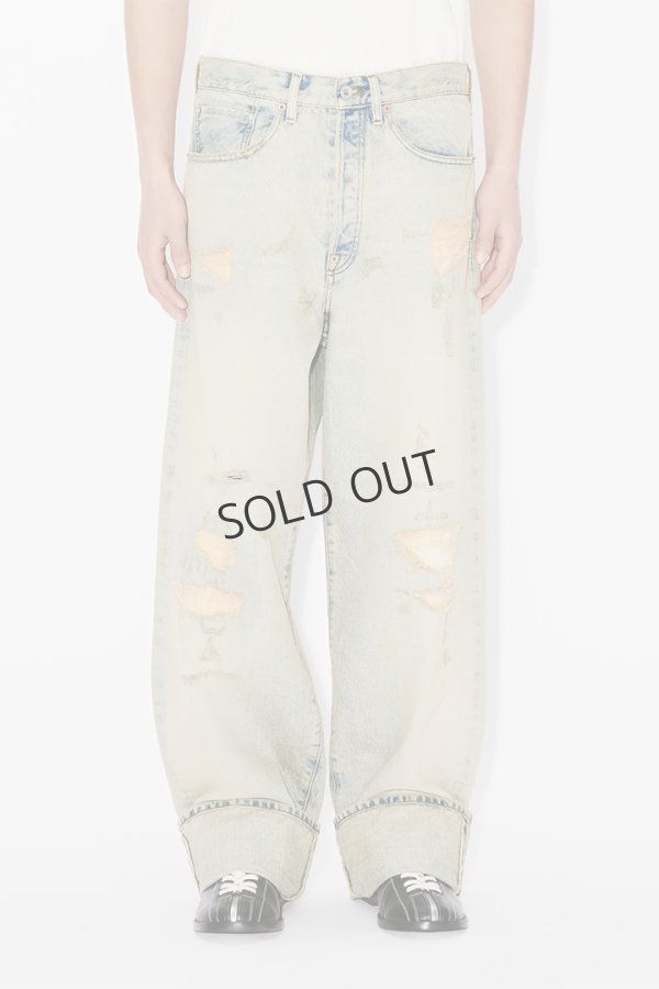 画像2: {SOLD}KENZO ケンゾー ターンアップ ワイド フィット ジーンズ イン ジャパニーズ デニム{-BFS} (2)