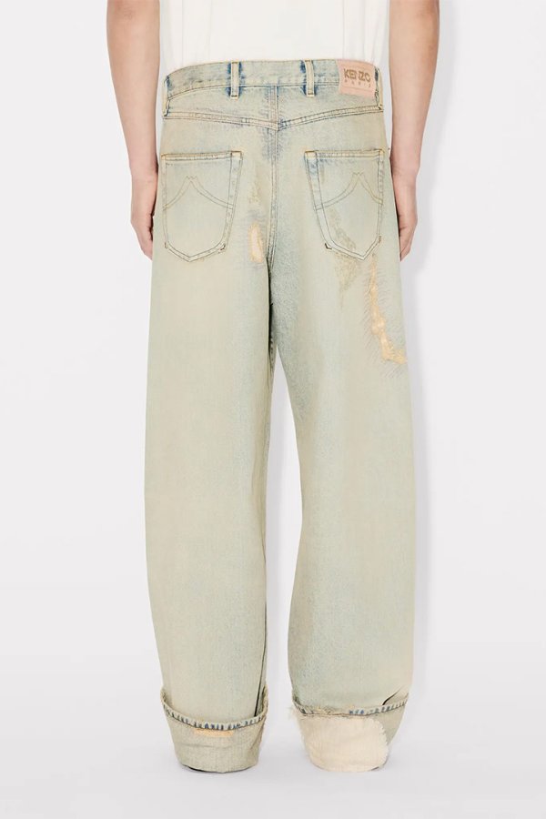 画像3: KENZO ケンゾー ターンアップ ワイド フィット ジーンズ イン ジャパニーズ デニム{-BFS} (3)