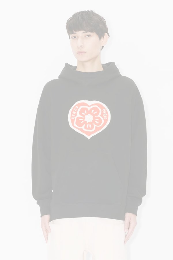 画像2:   KENZO ケンゾー KENZO Boke Heart' オーバーサイズ フーディー イン コットン {-BFS}  :FG55HO4004MJ-99J-L  (2)
