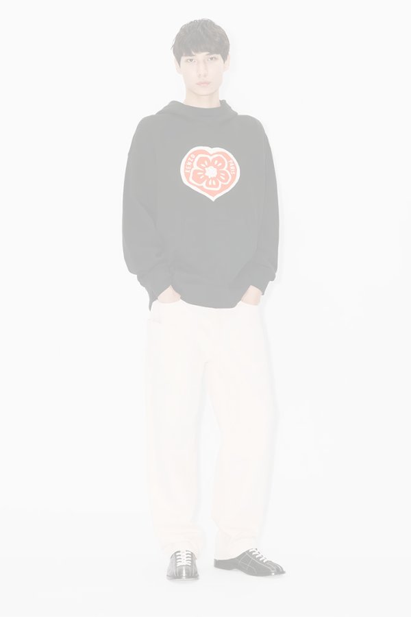 画像4:   KENZO ケンゾー KENZO Boke Heart' オーバーサイズ フーディー イン コットン {-BFS}  :FG55HO4004MJ-99J-L  (4)