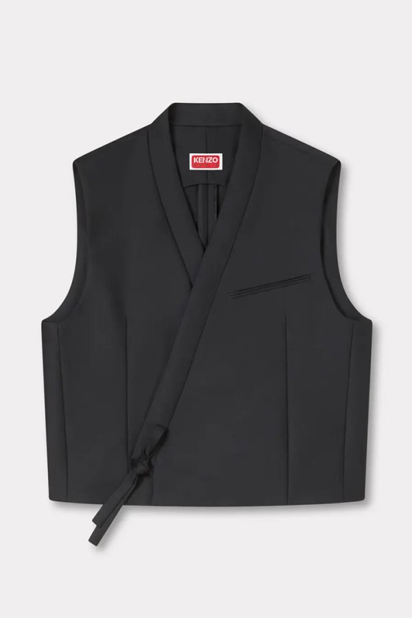 画像1: KENZO ケンゾー Kimono gilet in virgin wool and silk{-BFS} (1)