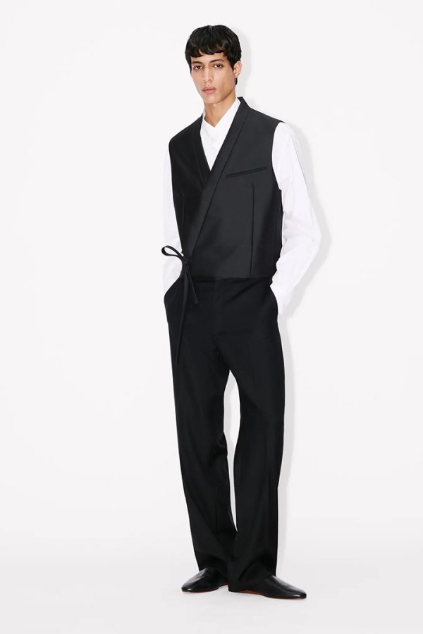 画像2: KENZO ケンゾー Kimono gilet in virgin wool and silk{-BFS} (2)