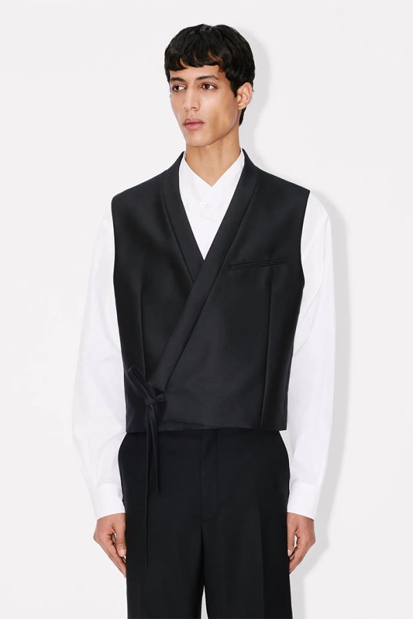 画像3: KENZO ケンゾー Kimono gilet in virgin wool and silk{-BFS} (3)