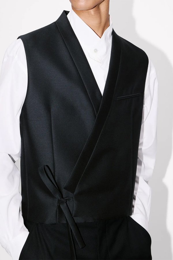 画像6: KENZO ケンゾー Kimono gilet in virgin wool and silk{-BFS} (6)