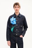 画像2: KENZO ケンゾー KENZO Tulip' スリム プリーツ トラッカー ジャケット イン ジャパニーズ デニム{-BFA} (2)