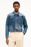 画像2: KENZO ケンゾー KENZO Wildflower' クロップド プリーツ トラッカー ジャケット イン ジャパニーズ デニム{-BFA} (2)