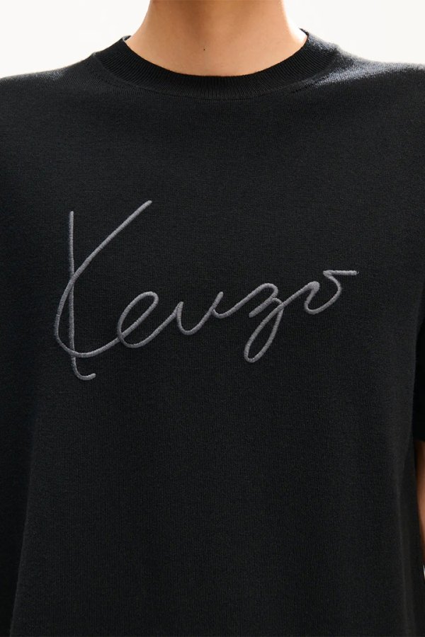 画像5: KENZO ケンゾー KENZO Signature' エンブロイダリー Tシャツ イン メリノ ウール{-BFA} (5)