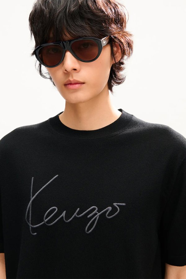 画像6: KENZO ケンゾー KENZO Signature' エンブロイダリー Tシャツ イン メリノ ウール{-BFA} (6)