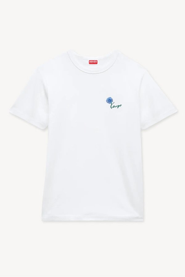 画像1: KENZO ケンゾー KENZO Tulip' エンブロイダリー スリム Tシャツ イン コットン{-BFA} (1)