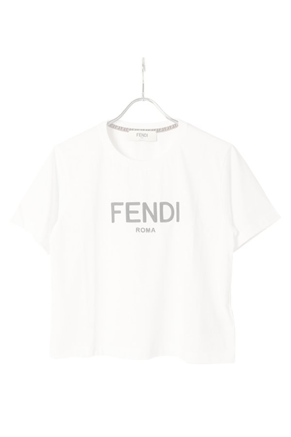 画像1:   FENDI フェンディ ホワイトコットン Tシャツ {FS7389ALCAF0ZNM-BBA}  :FS7389ALCA-WHT  (1)