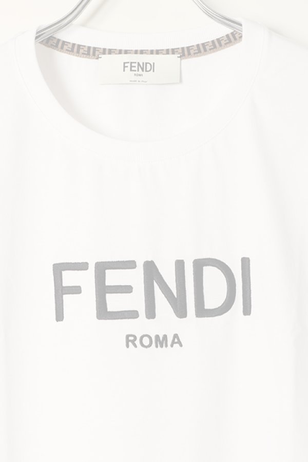 画像2:   FENDI フェンディ ホワイトコットン Tシャツ {FS7389ALCAF0ZNM-BBA}  :FS7389ALCA-WHT  (2)