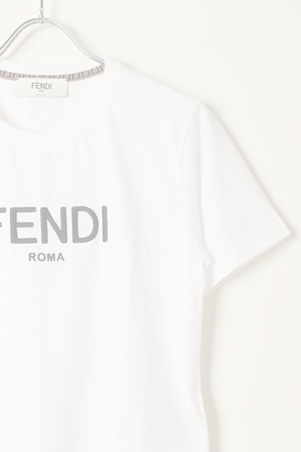 画像3:   FENDI フェンディ ホワイトコットン Tシャツ {FS7389ALCAF0ZNM-BBA}  :FS7389ALCA-WHT  (3)