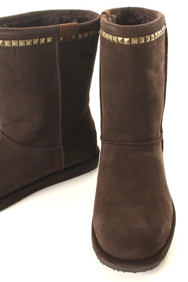 画像5: ▽ 60%OFF アウトレットセールセール63,800円→25,520円▽ AKM エイケイエム WATERPLOOF COW SUEDE／AUSTRALIAN SHEEP SKIN／STUDS PATTERSON LO BOOTS{-ADA} (5)