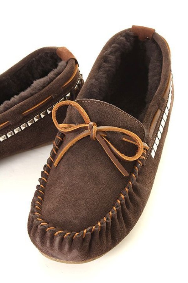 画像4: ▽ 40%OFF アウトレットセールセール46,200円→27,720円▽ AKM エイケイエム MOUTON/HANDWIRK STUDS EMU SLIP-ON{-AEA} (4)