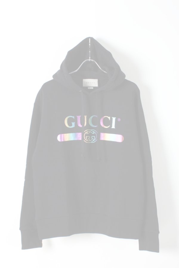 画像1:   GUCCI グッチ ロゴ コットンスウェットシャツ{-AHA} (1)