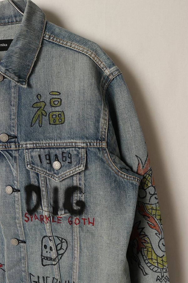 画像3: guernika ゲルニカ Graffiti Paint Denim Jacket{-BDA} (3)