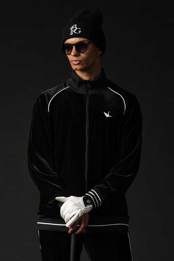 画像1: 1PIU1UGUALE3 GOLF ウノピゥウノウグァーレトレ ゴルフ VELOUR PIPING JACKET{-BFA} (1)