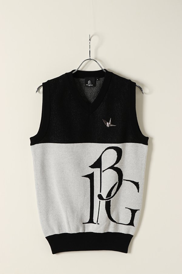 画像3: 【 30%OFF セール44,000円→30,800円】 1PIU1UGUALE3 GOLF ウノピゥウノウグァーレトレ ゴルフ KNIT VEST{GRK023-PCT025-99/10-BBS} (3)