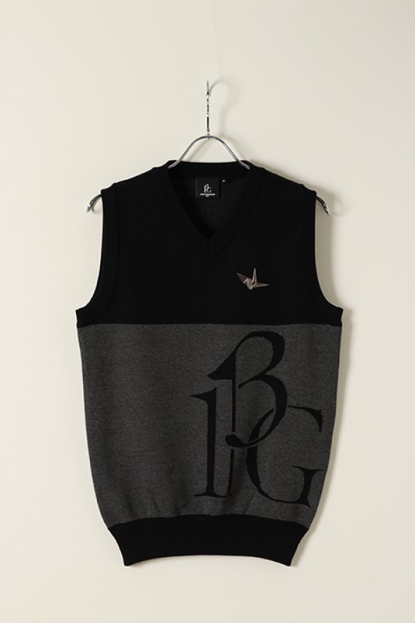 画像3: 【 30%OFF セール44,000円→30,800円】 1PIU1UGUALE3 GOLF ウノピゥウノウグァーレトレ ゴルフ KNIT VEST{GRK023-PCT025-99/88-BBS} (3)
