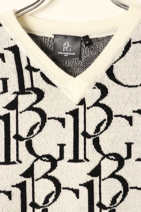 画像4: 【 30%OFF セール49,500円→34,650円】 1PIU1UGUALE3 GOLF ウノピゥウノウグァーレトレ ゴルフ KNIT VEST 113G FULL LOGO {-BBA} (4)