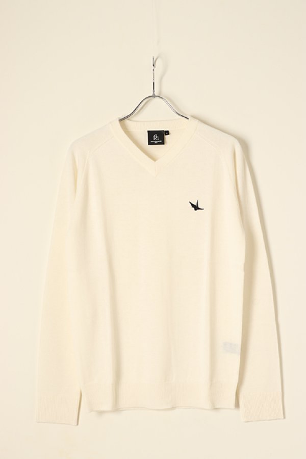 画像2: 【 30%OFF セール55,000円→38,500円】 1PIU1UGUALE3 GOLF ウノピゥウノウグァーレトレ ゴルフ V-KNIT BACK LOGO{-BBA} (2)