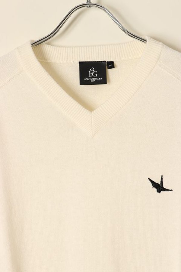 画像3: 【 30%OFF セール55,000円→38,500円】 1PIU1UGUALE3 GOLF ウノピゥウノウグァーレトレ ゴルフ V-KNIT BACK LOGO{-BBA} (3)