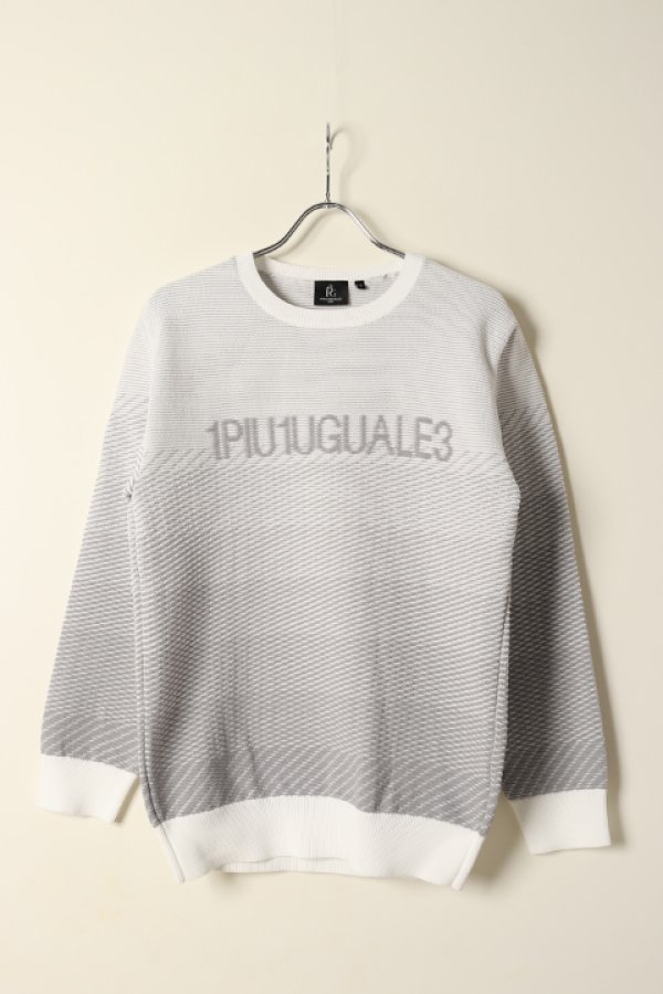 画像2: 【 30%OFF セール51,700円→36,190円】 1PIU1UGUALE3 GOLF ウノピゥウノウグァーレトレ ゴルフ R-NECK KNIT GRADATION{-BCS} (2)
