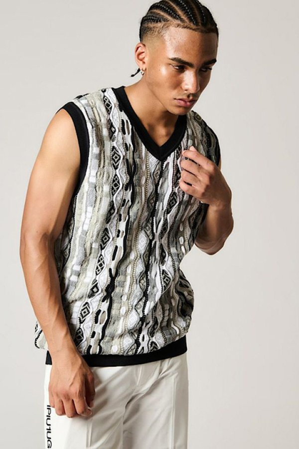 画像4: 【 30%OFF セール51,700円→36,190円】 1PIU1UGUALE3 GOLF ウノピゥウノウグァーレトレ ゴルフ COOGI VEST{-BDS} (4)