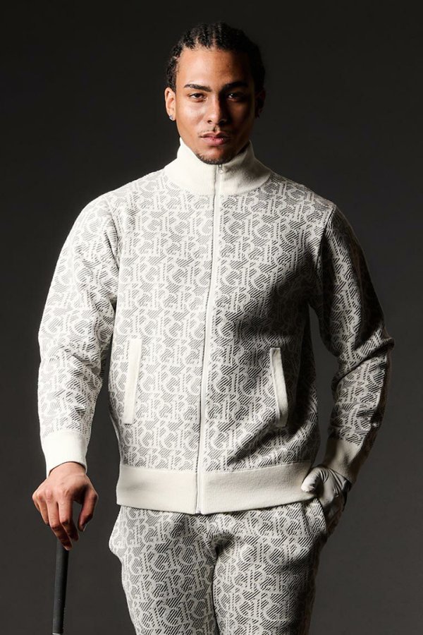画像2: 1PIU1UGUALE3 GOLF ウノピゥウノウグァーレトレ ゴルフ KNIT TRACK JACKET{-BEA} (2)