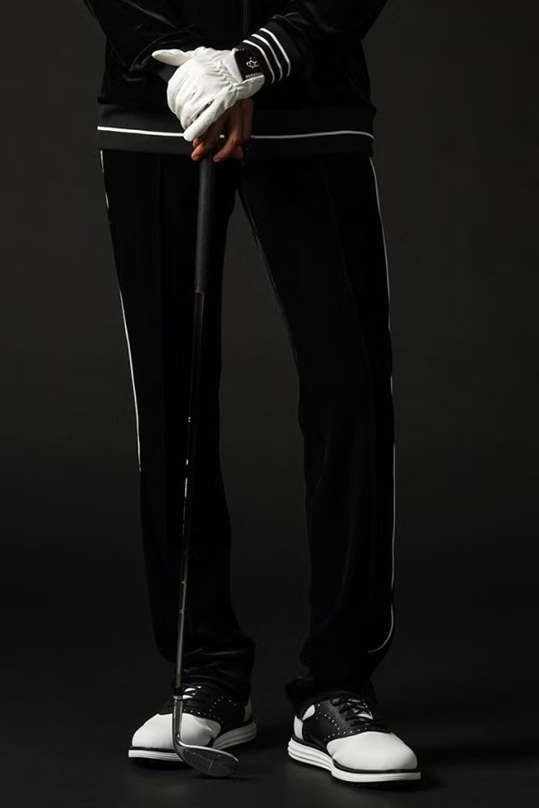 画像1: 1PIU1UGUALE3 GOLF ウノピゥウノウグァーレトレ ゴルフ VELOUR PIPING PANTS{-BFA} (1)