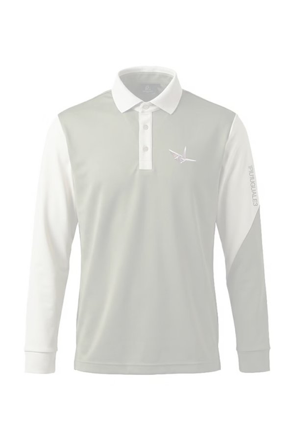 画像1: 1PIU1UGUALE3 GOLF ウノピゥウノウグァーレトレ ゴルフ L/S POLO TWO TONE{-BFA} (1)