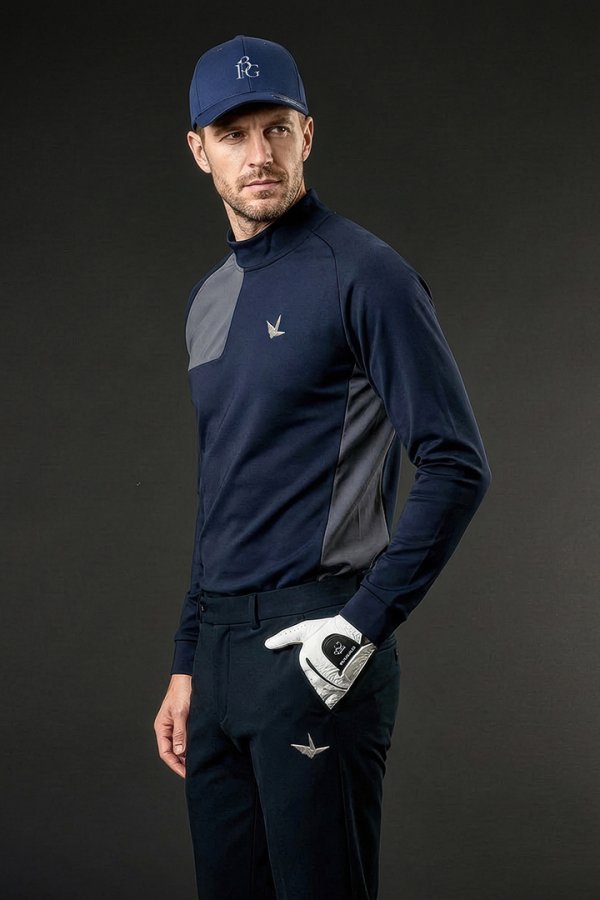 画像4: 1PIU1UGUALE3 GOLF ウノピゥウノウグァーレトレ ゴルフ L/S MOCK NECK SHOULDER PANEL{-BFA} (4)